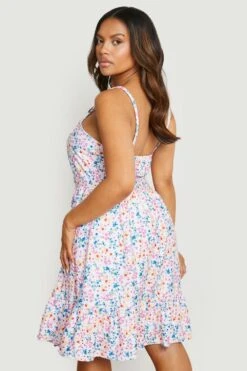 Grande Taille - Robe Droite à Broderies Fleuries -BOOHO Kleidung Magasin gzz16821 white xl 1