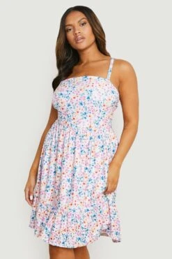 Grande Taille - Robe Droite à Broderies Fleuries -BOOHO Kleidung Magasin gzz16821 white xl 2