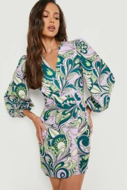 Robe Blazer Cache-cœur Imprimée