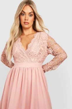 Grande Taille - Robe Dos Nu En Dentelle -BOOHO Kleidung Magasin gzz17121 blush xl 2