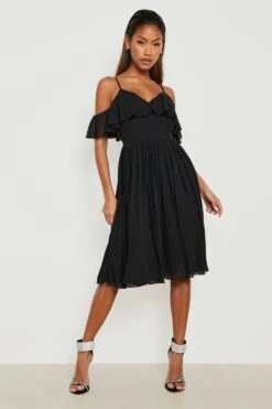 Robe Demoiselle D'honneur à Volants Et épaules Dénudées -BOOHO Kleidung Magasin gzz17446 black xl 2