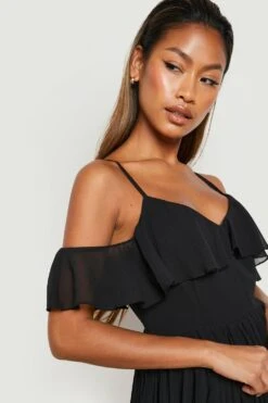 Robe Demoiselle D'honneur à Volants Et épaules Dénudées -BOOHO Kleidung Magasin gzz17446 black xl 3