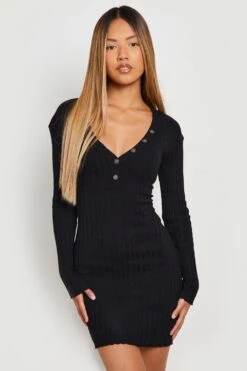 Petite - Robe Boutonnée à Col V