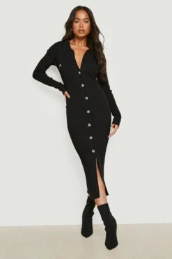 Petite - Robe Avec Fermeture à Boutons -BOOHO Kleidung Magasin gzz18620 black xl 2