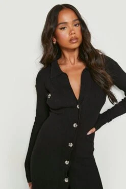 Petite - Robe Avec Fermeture à Boutons -BOOHO Kleidung Magasin gzz18620 black xl 3