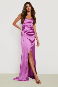 Robe Portefeuille Satinée -BOOHO Kleidung Magasin gzz18790 magenta xl 2