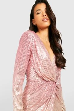 Tall - Robe Portefeuille Pailletée -BOOHO Kleidung Magasin gzz18888 blush xl 3