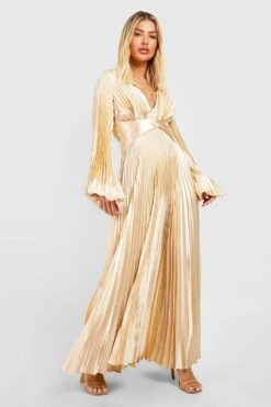 Robe Mi-longue Oversize Satinée -BOOHO Kleidung Magasin gzz18948 champagne xl 2