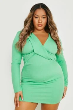 Grande Taille - Robe Blazer à Détails Croisés