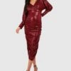 Maternité - Robe De Grossesse Pailletée à Manches Chauve-souris 1 Maternité - Robe De Grossesse Pailletée à Manches Chauve-souris -BOOHO Kleidung Magasin gzz19750 wine xl