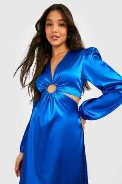 Robe Portefeuille Satinée à Imprimé Abstrait -BOOHO Kleidung Magasin gzz19923 blue xl 2