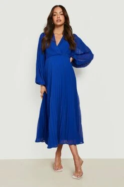 Maternité - Robe De Grossesse Portefeuille Plissée -BOOHO Kleidung Magasin gzz19976 cobalt xl 2