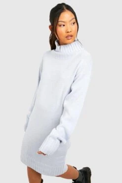 Petite - Robe Pull à Col Roulé -BOOHO Kleidung Magasin gzz20064 dusty20blue xl 2