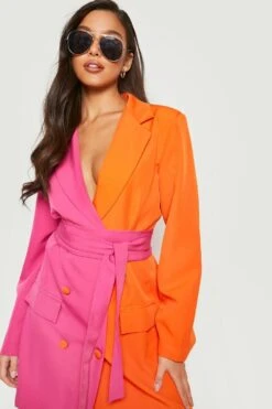 Robe Blazer Tissée à Nouer 9 Robe Blazer Tissée à Nouer -BOOHO Kleidung Magasin gzz20448 orange xl 3