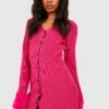 Robe Côtelée à Bordure En Fausse Fourrure -BOOHO Kleidung Magasin gzz20496 hot20pink xl