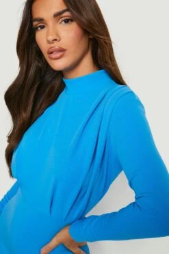 Robe Mi-longue Plissée à Col Montant -BOOHO Kleidung Magasin gzz21443 bright20blue xl 3