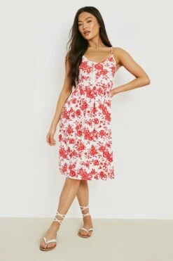 Robe Mi-longue à Imprimé Porcelaine