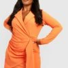 Grande Taille - Robe Blazer Froncée -BOOHO Kleidung Magasin gzz21697 orange xl