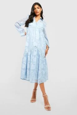 Maternité - Robe De Grossesse Babydoll Fleurie -BOOHO Kleidung Magasin gzz21840 blue xl 2