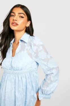 Maternité - Robe De Grossesse Babydoll Fleurie -BOOHO Kleidung Magasin gzz21840 blue xl 3