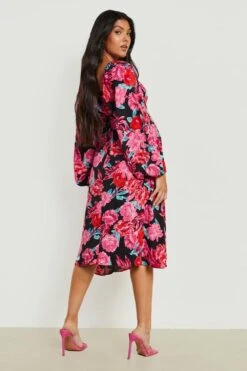 BOOHOO Maternité - Robe De Grossesse Patineuse à Col Carré Et Imprimé Fleuri -BOOHO Kleidung Magasin gzz21852 black xl 1