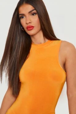 Robe Soyeuse à Col Montant 9 Robe Soyeuse à Col Montant -BOOHO Kleidung Magasin gzz22277 orange xl 3