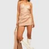 Robe Courte En Similicuir 1 Robe Courte En Similicuir -BOOHO Kleidung Magasin gzz23070 taupe xl