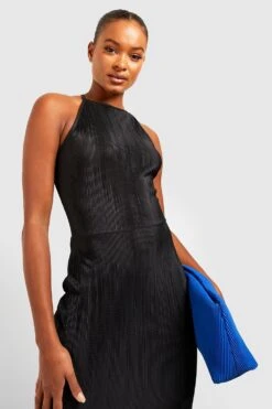 Tall - Robe Longue Fendue Plissée -BOOHO Kleidung Magasin gzz23430 black xl 3