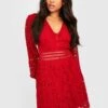 Petite - Robe Patineuse En Dentelle Premium -BOOHO Kleidung Magasin gzz23492 cranberry xl