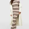 Robe Longue Rayée En Maille 1 Robe Longue Rayée En Maille -BOOHO Kleidung Magasin gzz24406 chocolate xl
