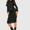 BOOHOO Maternité - Robe De Grossesse Nouée Côtelée -BOOHO Kleidung Magasin gzz24635 black xl