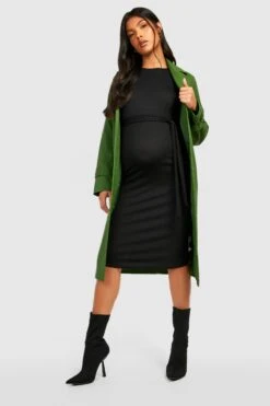 BOOHOO Maternité - Robe De Grossesse Nouée Côtelée -BOOHO Kleidung Magasin gzz24635 black xl 2