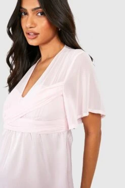 Maternité - Robe De Grossesse Portefeuille Torsadée -BOOHO Kleidung Magasin gzz24646 blush xl 3