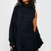 Robe Courte En Maille Douce à Col Roulé -BOOHO Kleidung Magasin gzz24870 black xl