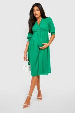 Maternité - Robe De Grossesse Plumetis En Mesh -BOOHO Kleidung Magasin gzz25054 green xl 2