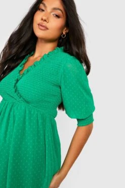 Maternité - Robe De Grossesse Plumetis En Mesh -BOOHO Kleidung Magasin gzz25054 green xl 3