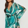 Robe à Ceinture Et Imprimé Abstrait -BOOHO Kleidung Magasin gzz25293 green xl