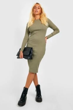 Robe Moulante Côtelée Basique