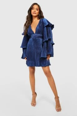 Robe Courte Plissée -BOOHO Kleidung Magasin gzz25422 navy xl 2