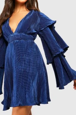 Robe Courte Plissée -BOOHO Kleidung Magasin gzz25422 navy xl 3