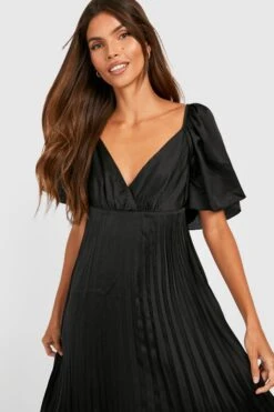 Robe Mi-longue Plissée à Manches Larges -BOOHO Kleidung Magasin gzz25439 black xl 3