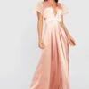 Robe Longue Satinée En Organza -BOOHO Kleidung Magasin gzz25458 blush xl