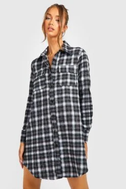 Robe Chemise Oversize à Carreaux
