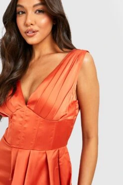 Robe Corset Satinée à Volants 9 Robe Corset Satinée à Volants -BOOHO Kleidung Magasin gzz25490 rust xl 3