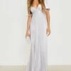 Robe Longue Satinée Plissée -BOOHO Kleidung Magasin gzz25609 silver xl