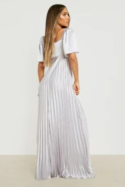 Robe Longue Satinée Plissée -BOOHO Kleidung Magasin gzz25609 silver xl 1