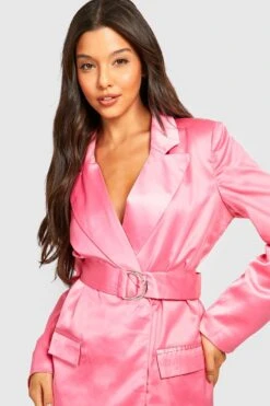 Robe Blazer Satinée à Ceinture -BOOHO Kleidung Magasin gzz25728 hot20pink xl 3