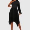Tall - Robe Mi-longue Asymétrique Plissée 1 Tall - Robe Mi-longue Asymétrique Plissée -BOOHO Kleidung Magasin gzz25892 black xl