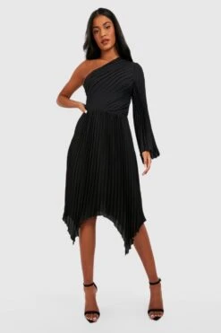 Tall - Robe Mi-longue Asymétrique Plissée