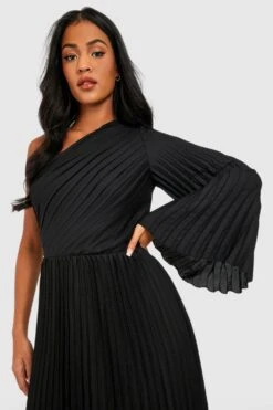 Tall - Robe Mi-longue Asymétrique Plissée -BOOHO Kleidung Magasin gzz25892 black xl 3